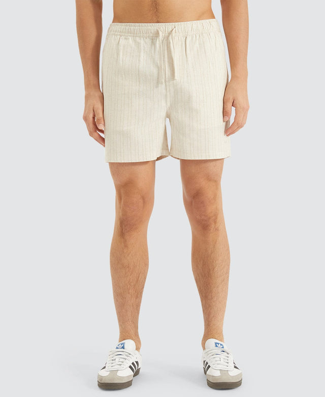 Nomadic Paloma Linen Striped Shorts Oatmeal