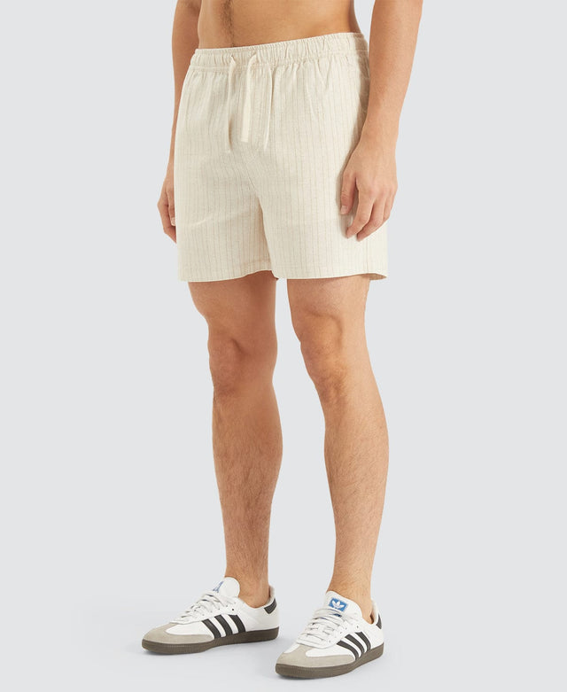 Nomadic Paloma Linen Striped Shorts Oatmeal
