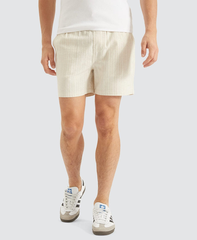 Nomadic Paloma Linen Striped Shorts Oatmeal
