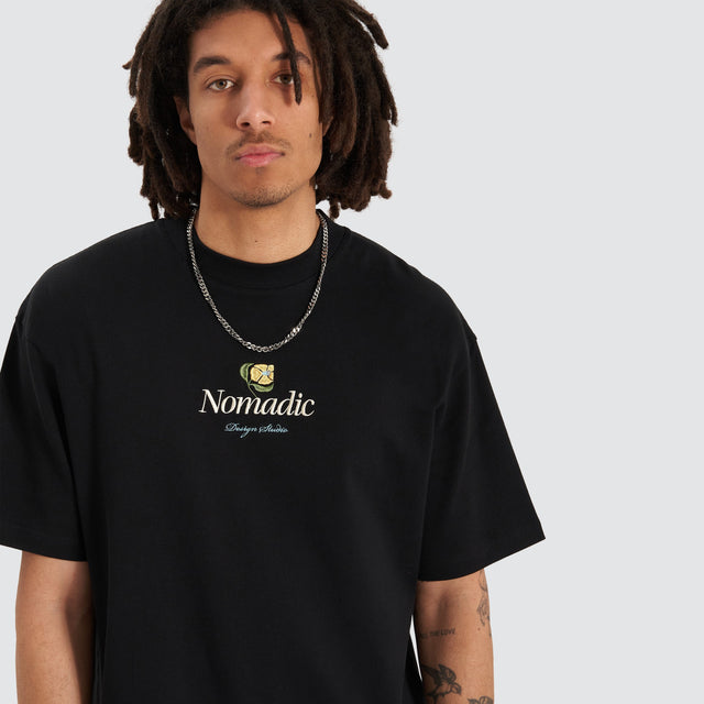 model wears Bloom Street Tee Anthracite Black T-Shirts Black - image 2