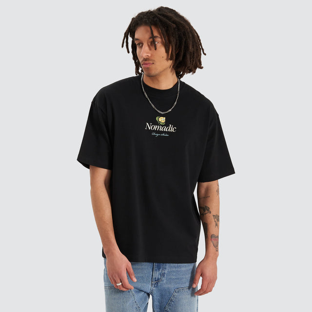 model wears Bloom Street Tee Anthracite Black T-Shirts Black - image 5