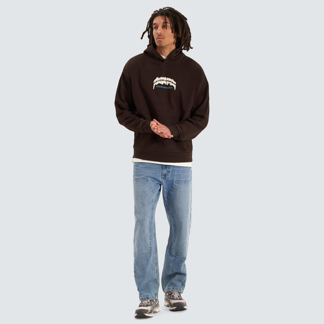 model wears Bouquet Oversized Hoodie Dark Chocolate Hoodies Brown - image 4