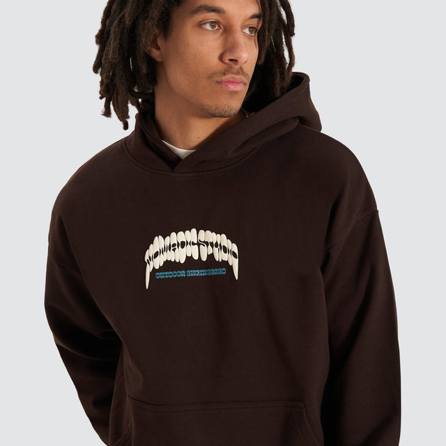model wears Bouquet Oversized Hoodie Dark Chocolate Hoodies Brown - image 6