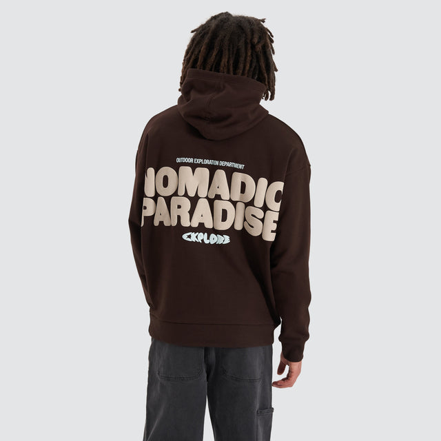 Nomadic Paradise Bubble Oversized Hoodie Dark Chocolate