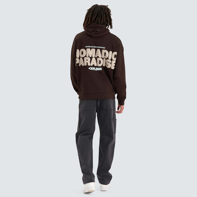 Nomadic Paradise Bubble Oversized Hoodie Dark Chocolate