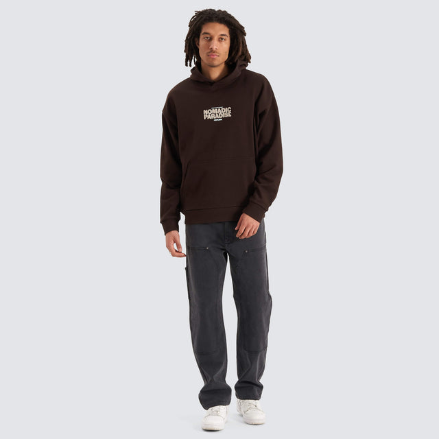 model wears Bubble Oversized Hoodie Dark Chocolate Hoodies Brown - image 2