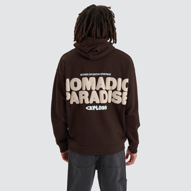 model wears Bubble Oversized Hoodie Dark Chocolate Hoodies Brown - image 1