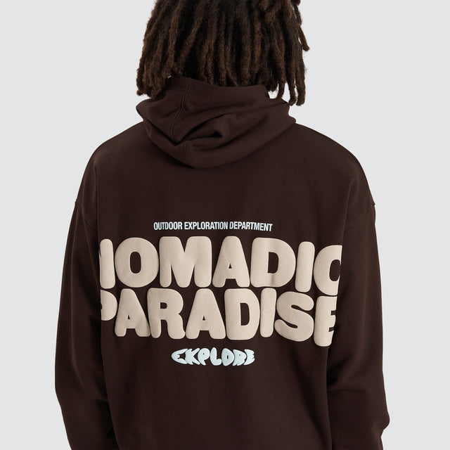 Nomadic Paradise Bubble Oversized Hoodie Dark Chocolate