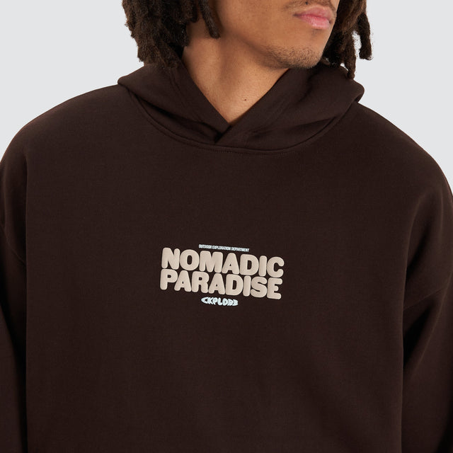 model wears Bubble Oversized Hoodie Dark Chocolate Hoodies Brown - image 3