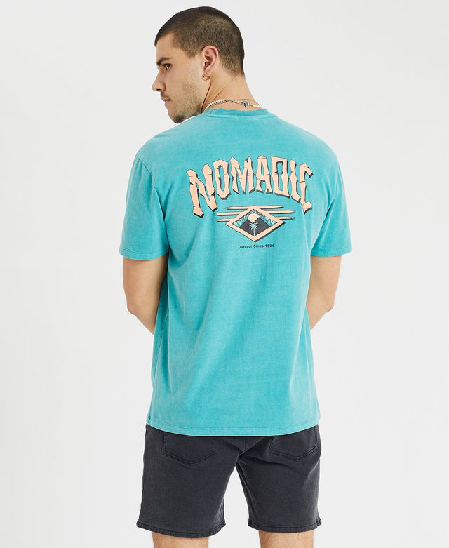 model wears Caravan Relaxed Tee Pigment Bristol Blue T-Shirts Blue - image 1