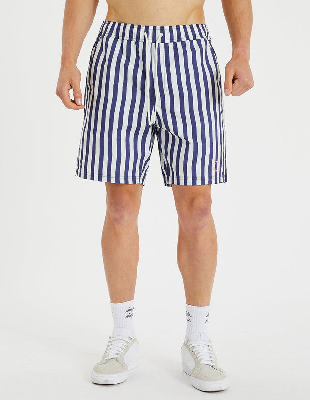model wears Celtic Beach Short Cobalt Stripe Shorts Blue - image 7