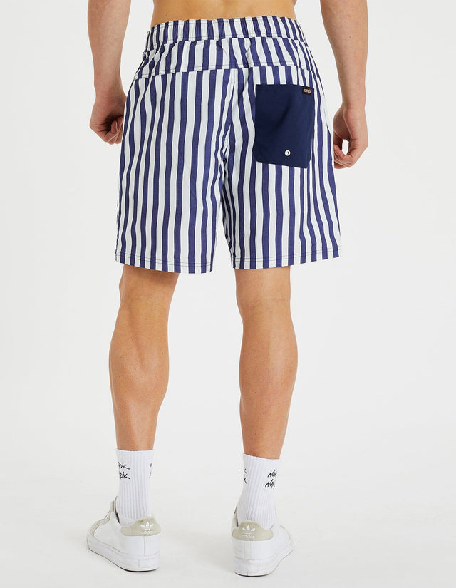 model wears Celtic Beach Short Cobalt Stripe Shorts Blue - image 3