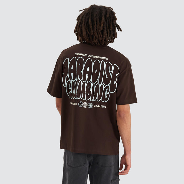 model wears Climber Street Tee Dark Chocolate T-Shirts Brown - image 1