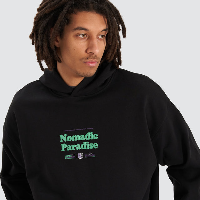 model wears Everest Oversized Hoodie Jet Black Hoodies Black - image 3
