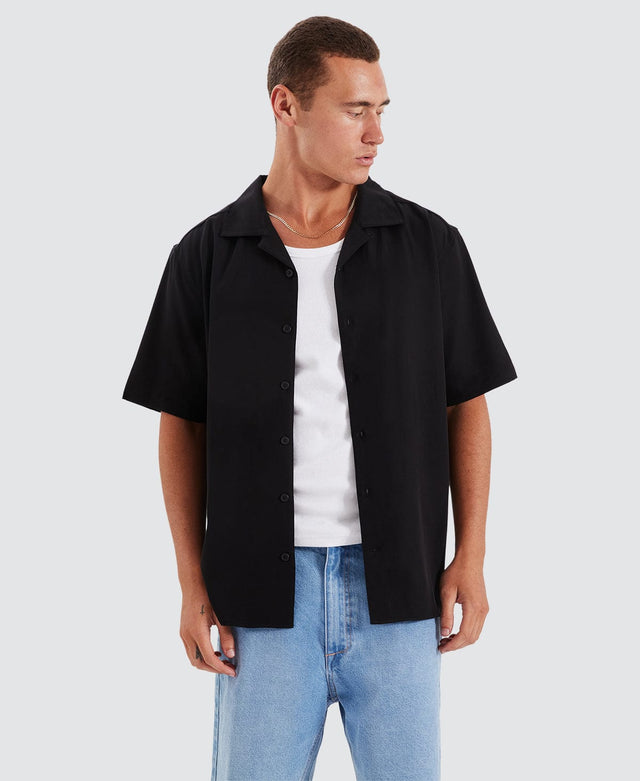 Nomadic Paradise Hali Cropped Resort Shirt Black