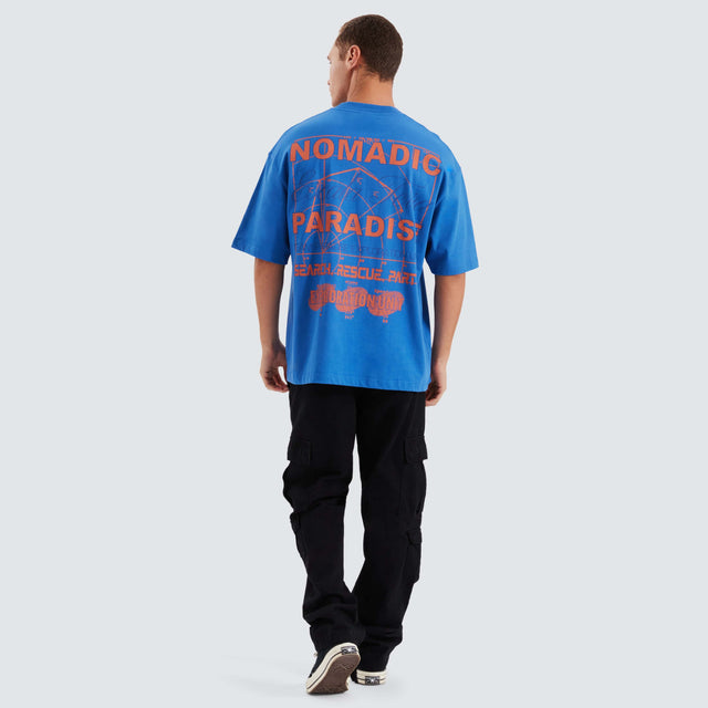 model wears Rescue Street Tee Greece Blue T-Shirts Blue - image 5
