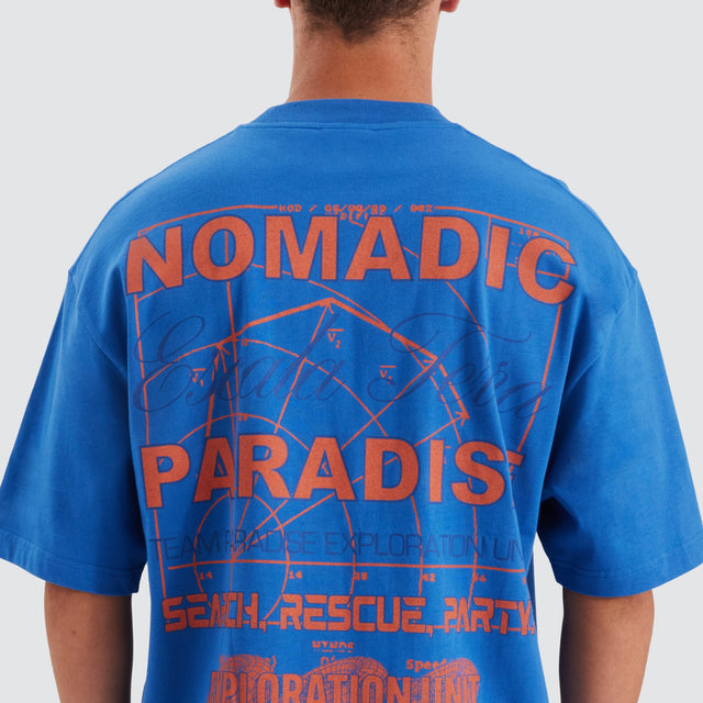 model wears Rescue Street Tee Greece Blue T-Shirts Blue - image 3