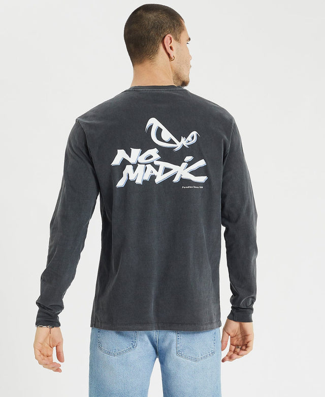model wears Souvenir Long Sleeve Tee Pigment Asphalt Longsleeve T-Shirts Grey - image 1