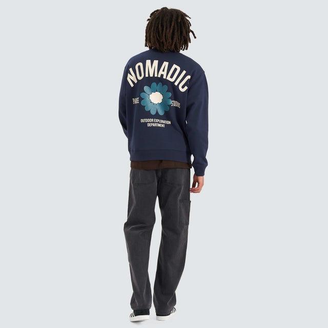 model wears Studio Crew Neck Sweater Navy Jumpers Navy - image 7
