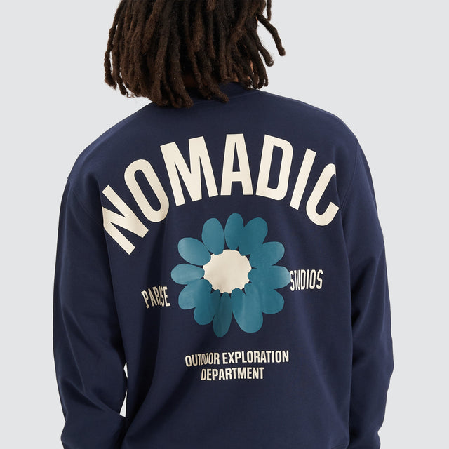 model wears Studio Crew Neck Sweater Navy Jumpers Navy - image 4