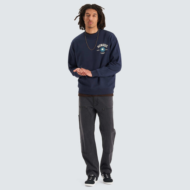 model wears Studio Crew Neck Sweater Navy Jumpers Navy - image 3