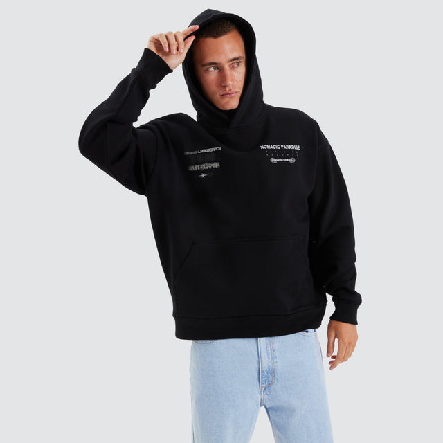 model wears Studios Oversized Hoodie Anthracite Black Hoodies Black - image 2