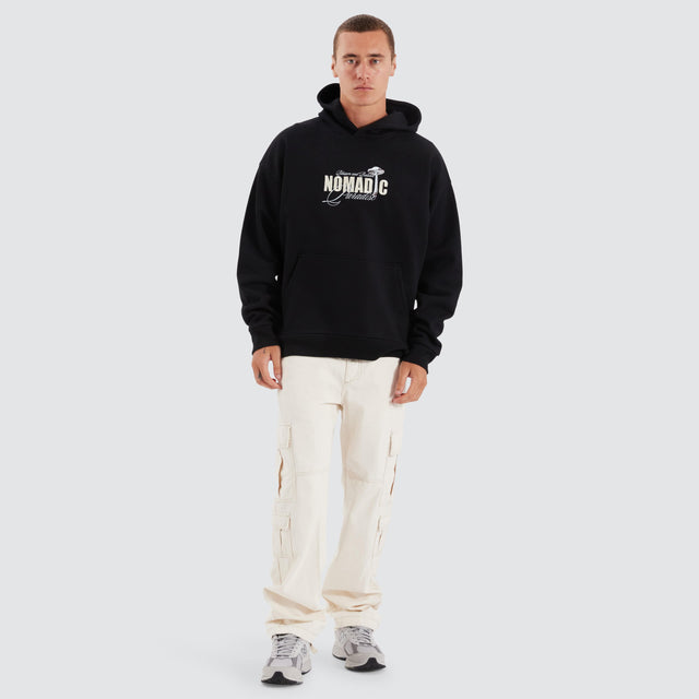 model wears Toadstool Oversized Hoodie Jet Black Hoodies Black - image 4
