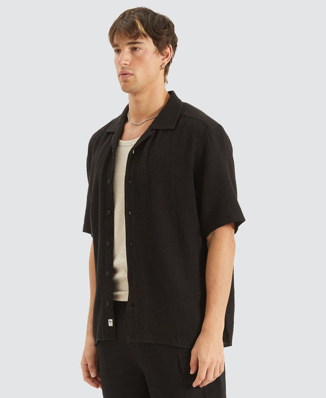 Nomadic Psych Cropped Resort Shirt Black