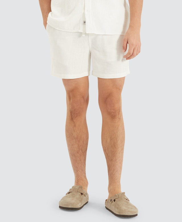 Nomadic Seaside Linen Shorts White