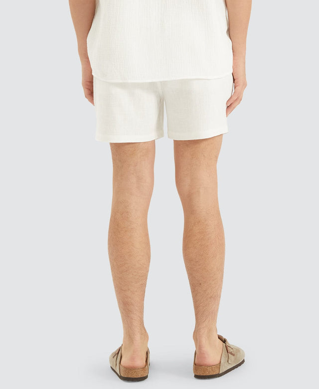 Nomadic Seaside Linen Shorts White