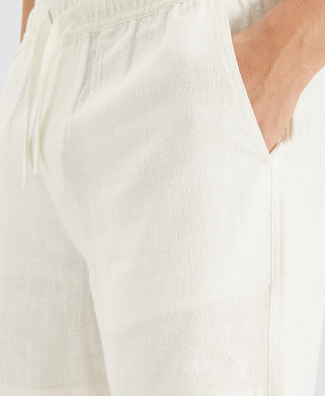 Nomadic Seaside Linen Shorts White
