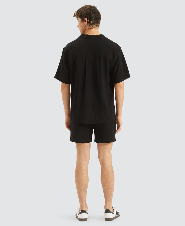 Nomadic Stoked Cropped Resort Shirt Black