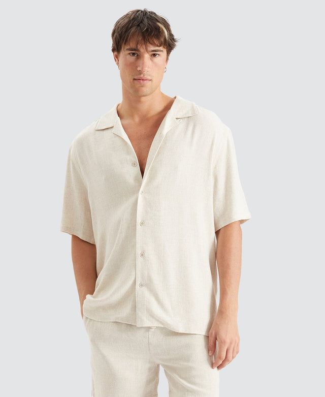 Nomadic Stoked Cropped Resort Shirt Oatmeal