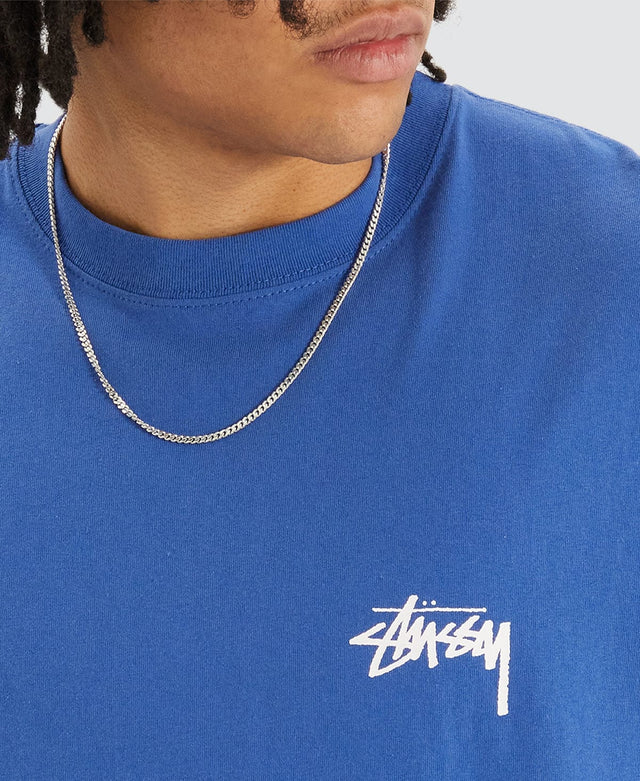 model wears Big Stock Short Sleeve T-Shirt Blue T-Shirts Blue - image 6