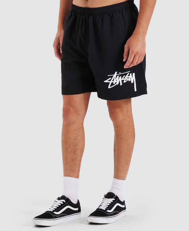 model wears Big Stock Water Shorts Black Shorts Black - image 2