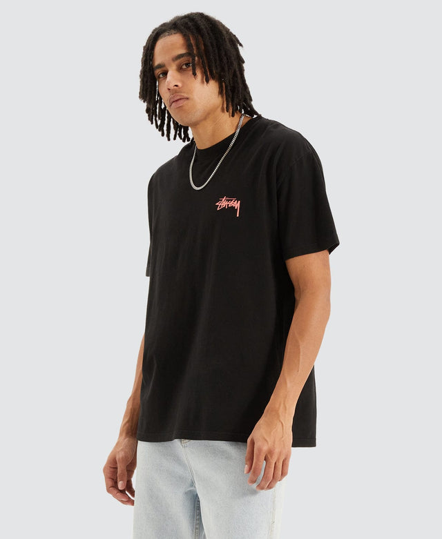 Stussy IST LION 50-50 PIGMENT SS TEE - Black BLACK