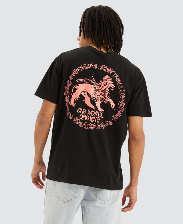 Stussy IST LION 50-50 PIGMENT SS TEE - Black BLACK