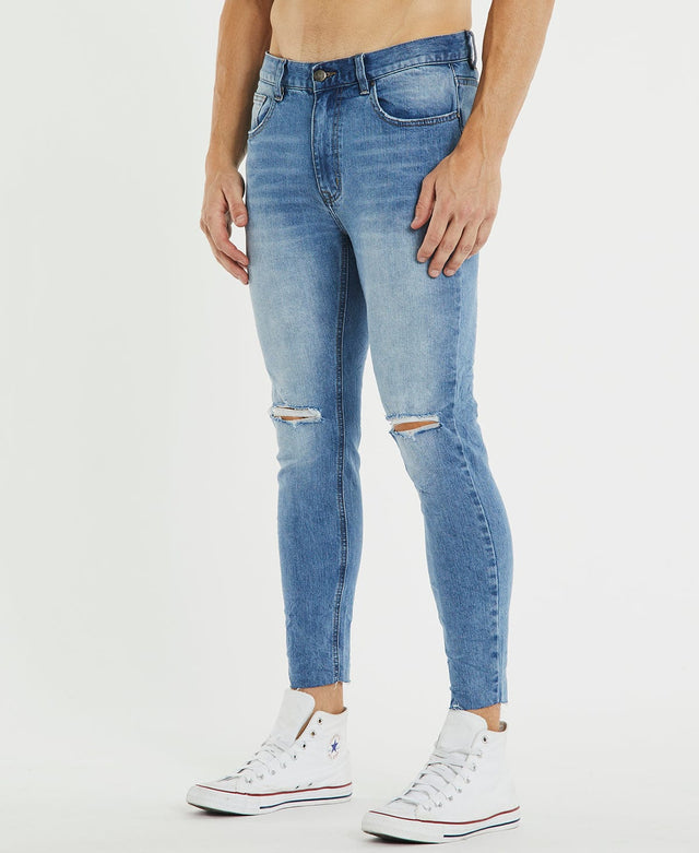 Sushi Radio Hacksaw Cropped Skinny Jeans Sunset Blue