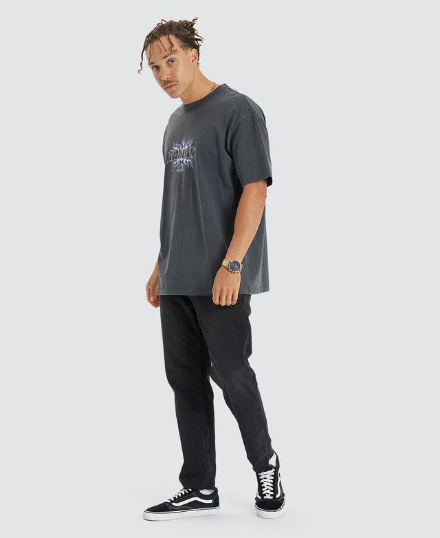 Sushi Radio Society Box Fit Tee - Pigment Asphalt GREY