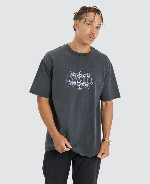 Sushi Radio Society Box Fit Tee - Pigment Asphalt GREY