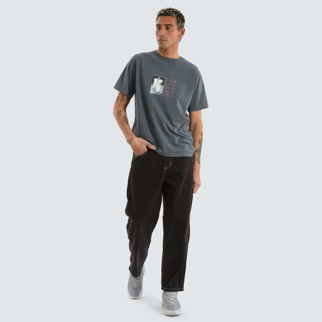 model wears Big Slacker Denim Jean Aged Black Pants Black - image 7