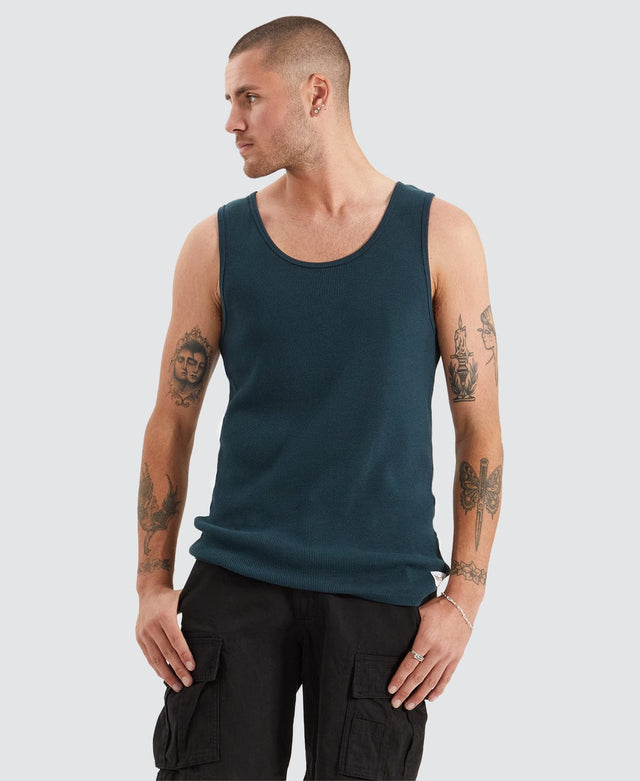 Thrills Existencial Waffle Singlet - Jasper Green GREEN