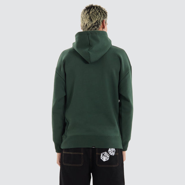 model wears Hard Knocks Slouch Hood Sycamore Hoodies Green - image 4