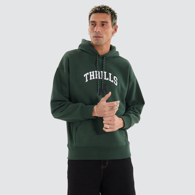 model wears Hard Knocks Slouch Hood Sycamore Hoodies Green - image 1
