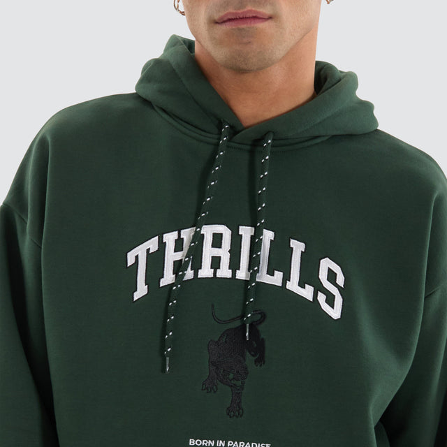 model wears Hard Knocks Slouch Hood Sycamore Hoodies Green - image 5