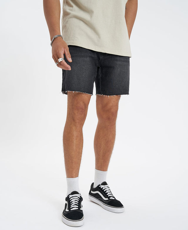 Thrills Mandude Denim Short - Smoke Black BLACK