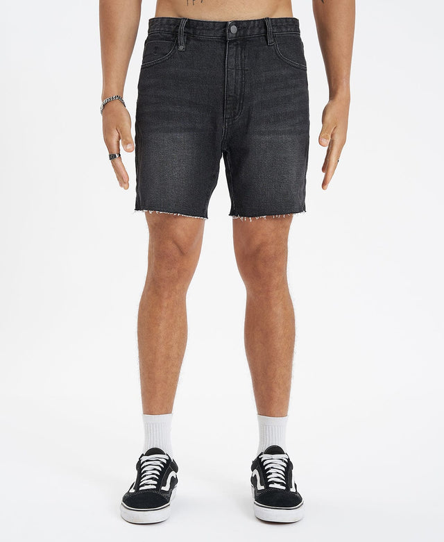 Thrills Mandude Denim Short - Smoke Black BLACK