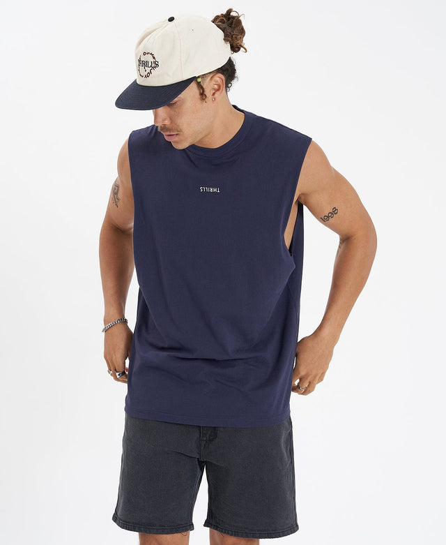 Thrills Minimal Thrills Merch Fit Muscle Tee Station Navy