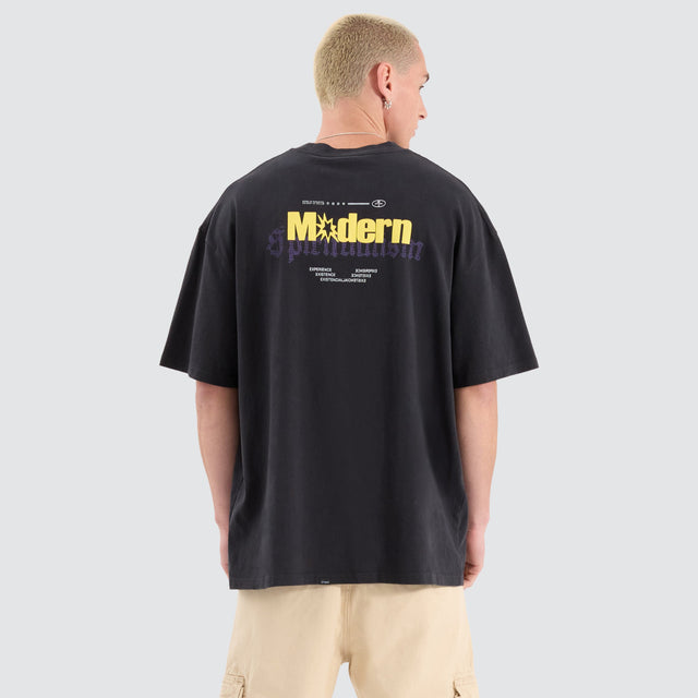 model wears Modern Spiritualism Box Fit Oversized Tee Black T-Shirts Black - image 1