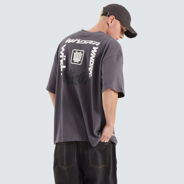 WNDRR All Out Heavy Weight Tee Charcoal